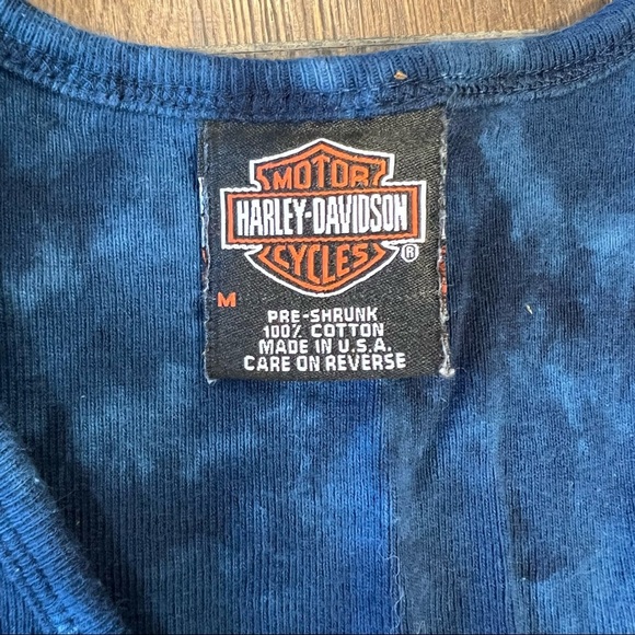 Vintage 2001 Harley-Davidson blue tye dye tee SZ MD - Picture 3 of 4